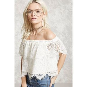 Forever 21 Lace Off Shoulder Top